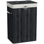 Pesukorv 40x30x60 cm Must Bambus