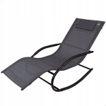 Lamamistool vidaXL Aktive 158x56x83 cm terasraam must
