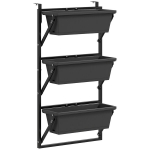 3 tk plastmassist lillepotti 56x42 cm drenaažiaukudega, tumehall