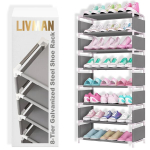 Veekindel lausriidest 8-astmeline tsingitud terasest kingariiul LIVMAN SK-8 reguleeritava k&otilde;rguse, modulaarse disaini ja suletud kangast k&uuml;lgpaneelidega lisastabiilsuse tagamiseks, kuni 24 paari kingi jaoks