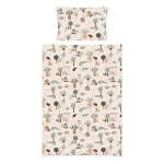 Beebivoodipesu komplekt Albero Mio CP4 Tropic Fun 2-osaline pehmest kangast troopilise disainiga