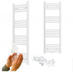 Vannitoa radiaator Granitan Raven 40x120cm valge 1 tk., &Uuml;hendab pistikupesasse