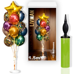 &Otilde;hupallialus LIVMAN LX-01 13 &otilde;hupalliga, 2 LED-valgusriba ja komplektis &otilde;hupallipump, 1,5m