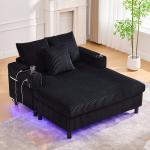 Lamamistool LED- ja USB-valgustusega, joogihoidjad, elutuba, magamistuba