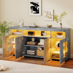 Abilaud 140x40x70 cm, tsement, LED-valgus, 3 sektsiooni