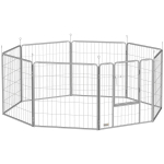 Koerajooksuaed, 80 cm, 8 osa, v&ouml;&ouml; ja uksega, v&auml;ikestele ja keskmise suurusega koertele, k&uuml;&uuml;likud, teras, h&otilde;bedane