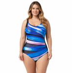 Ujumistrikoo naistele tummy control Saitdress, sinine