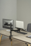 Teleri kinnitus Kahe monitori lauakinnitus Deltaco ARM-0300-B 13&ndash;32" 9 kg kallutus ja p&ouml;&ouml;ramine