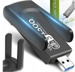 Wi-Fi USB adapter E628, 1300 Mbps, USB 3.0, v&auml;line antenn, Must