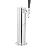 Kegerator Tower komplekt, &Uuml;he kraaniga &otilde;lletorni jaotur, 17.5x11.5x43.5 cm, Roostevaba teras