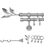 Metallist topelt kardinavarras 320 cm 19/19 Mm Matt Chrome Bawaro Sprockets for Swivels
