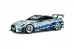 Diecast mudel Solido S4311211 Nissan Gt-R (R35) Liberty Walk Silhouette Silver/Blue 2020 1/43