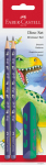 Dinosaurustega kirjutuskomplekt, Harilik pliiats Faber-Castell Dinosaur 2tk + kustukumm
