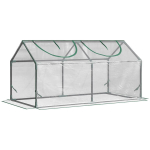 PVC kasvuhoone aknaga, 120x60x60 cm, l&auml;bipaistev, tomatite ja seemikute kasvatamiseks