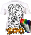 T-s&auml;rk Safari Zoo joonistamiseks, 5-6 aastat, 10 markeriga