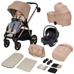 Lapsevanker 3in1, GravelTech rattad, kokkupandav koos istmega, vedrustus, komplekt &ndash; Lionelo Carmine Beige Sand