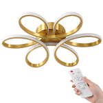 LED rippvalgusti l&uuml;hter 60cm kuldne, 72W 6850lm puldiga, 3 v&auml;rvi valikut, reguleeritav k&otilde;rgus, moodne