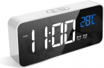 Digitaalne &auml;ratuskell, temperatuur, 10 meloodiat, USB, 4 taset, valge