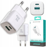 Joyroom JR‑TG7 seinale paigaldatav laadija 33W USB‑C + USB‑A valge
