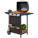 Gaasigrill 7 kW, 3 p&otilde;leti ja k&uuml;lgp&otilde;letiga, 107 x 54 x 96 cm, must