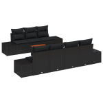 vidaXL Aia Diivanikomplekt padjaga 8 pcs Must pol&uuml;rotang