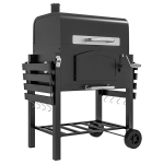 S&ouml;egrill BBQ-grill ja suitsuahi, reguleeritava k&otilde;rgusega s&ouml;ealus, 124 x 66 x 112 cm, must