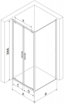 Mexen Exo avatav du&scaron;inurk 110 x 90 cm, l&auml;bipaistev, must - 8182-110-090-70-00
