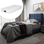 Pehmete osadega voodi ja rest, 90x200 cm, sinine, 1 tk