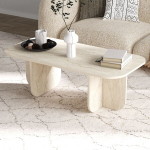 Kohvilaud Becaj Travertine, 120x60x41,4 cm, liivakarva