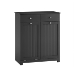 SoBuy Vannitoakapp BZR33-II-SCH Must 78x38x90cm MDF 2 sahtli 2 kotiga