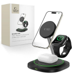 Tehniliselt kaitstud Qi15w-a46 3in1 magnetiline juhtmevaba laadija must