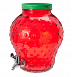 Limonaadi klaasist kann koos kraaniga ja kaanega maasikas 4L 1tk