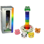 Puidust p&uuml;ramiid Hariduslike n&ouml;&ouml;ride puzzle Loomad
