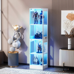 Klaasvitriin, LED valgustus, sensor, 40x35x165cm, valge