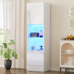 Valge l&auml;ikiv vitriinkapp, LED valgus, 45x35x160 cm, 1 tk