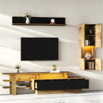 TV seina komplekt, LED valgustus, 3 osa, kuni 80 tolli TV