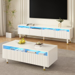 TV laud ja kohvilaud, LED, MDF, 2 tk