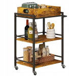 K&ouml;&ouml;gik&auml;rud eemaldatava alusega, pruun vintage-retro-loft-stiilis, ratastel, 86 cm