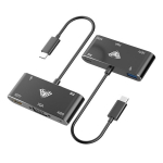 Aula OT-9573S 5in1 jaotur USB-C kuni Hdmi 4K 30Hz / VGA monitor / USB 3.0 / heli 3,5 mm / PD laadimine
