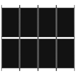 vidaXL 4 paneeliga ruumijagaja, must, 200 x 180 cm, kangas