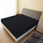 vidaXL kummiga voodilina, must, 160 x 200 cm, puuvill