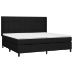 vidaXL kontinentaalvoodi madratsiga ja LED, must, 200x200 cm, kangas