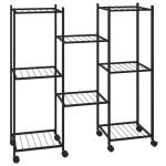 vidaXL lillealus ratastel, 83 x 25 x 83,5 cm, must, raud