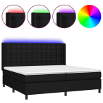 vidaXL kontinentaalvoodi madratsiga ja LED, must, 200x200 cm, kangas