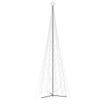 vidaXL koonusekujuline j&otilde;ulupuu, soe valge, 3000 LEDi, 230x800 cm