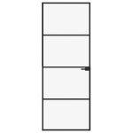 vidaXL siseuks, must, 76x201,5 cm, karastatud klaas/alumiinium, &otilde;huke