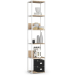 Metallist raamaturiiul, 40 cm, valge/pruun