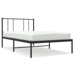 vidaXL metallist voodiraam peatsiga, must, 90x200 cm