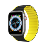 Magnetiline Apple Watch SE, 9, 8, 7, 6, 5, 4, 3, 2, 1 (41, 40, 38 mm) rihm (LD versioon) - must-kollane