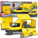 Komplekt: DHL kollane figuuriga kaubik + kullerratas